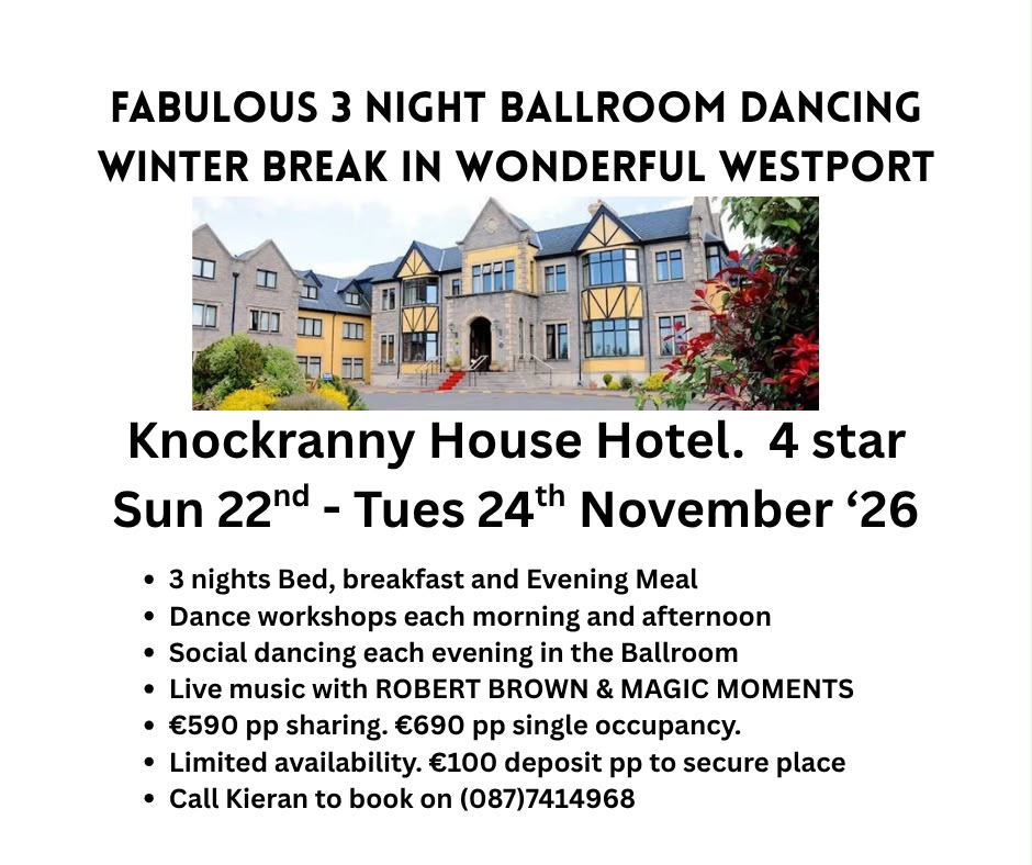 3-Night Ballroom Dancing Winter Break in Westport — Knockranny House Hotel, Westport, Co. Mayo